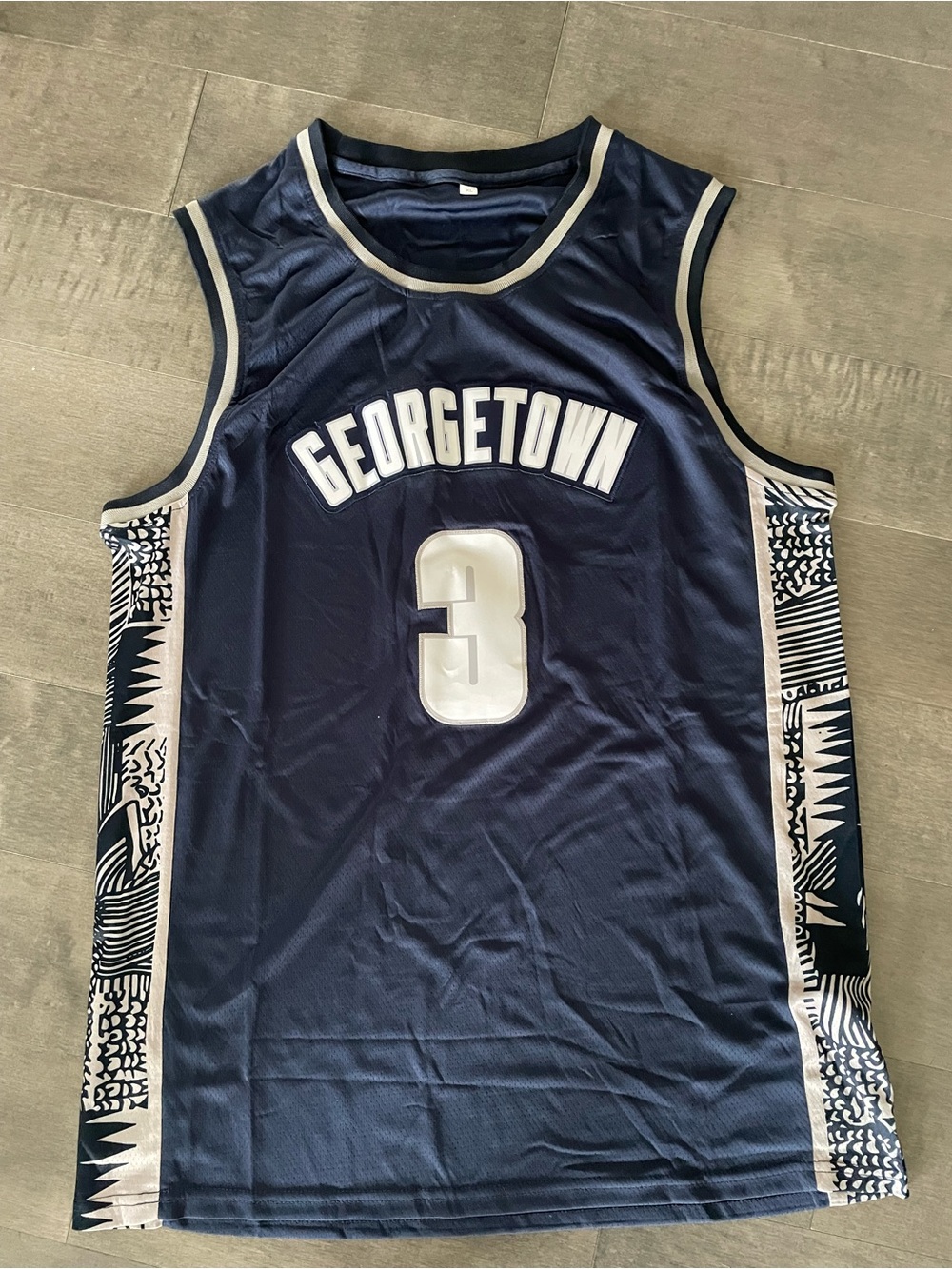 Allen Iverson #3 Georgetown Hoyas Navy Blue Throwback Jersey size XL
